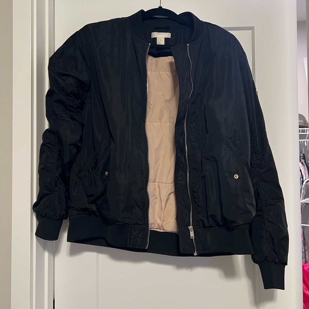 Black Bomber Jacket size 12 from H&M